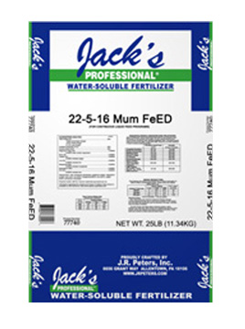 Jack's Professional 22-5-16 Mum FeED 25 lb Bag - Water Soluble Fertilizer